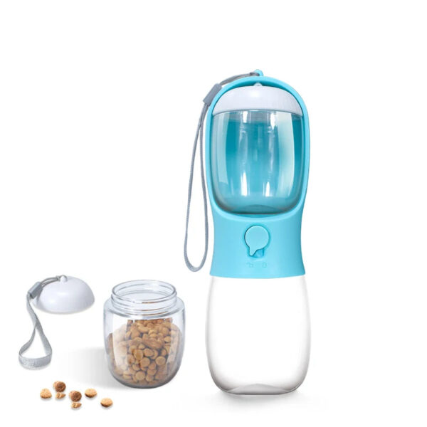 2-in-1 300ml Portable Pet Water Bottle with Food Dispenser