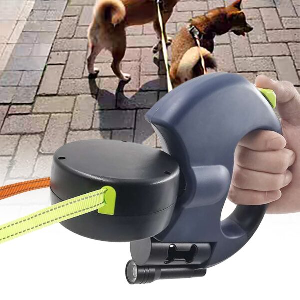 Dual Retractable Double Head Dog Leash No Tangle