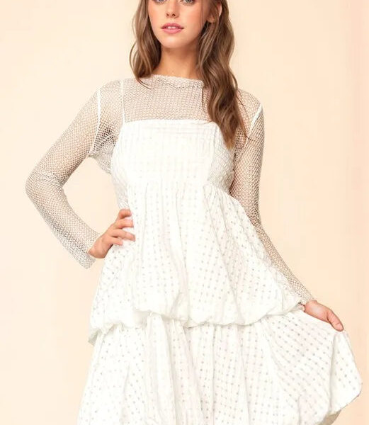 Checker Print Side Pockets Textured Mini Dress