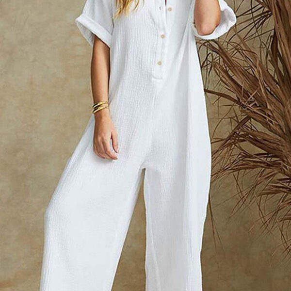 Chic Women's Notch Collar Relaxed Jumpsuit for Effortless Style