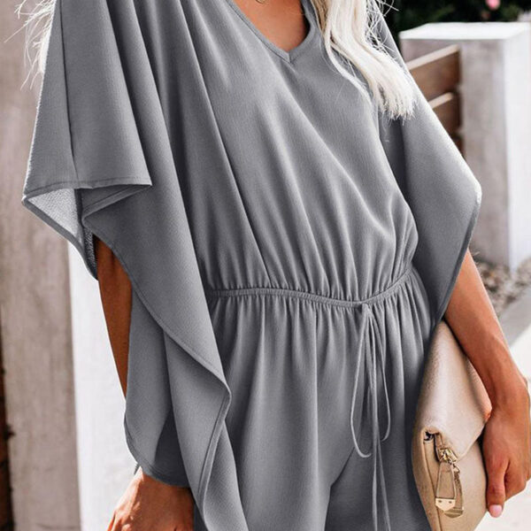Chic and Trendy Women's V-Neck Loose-Fit Jumpsuit