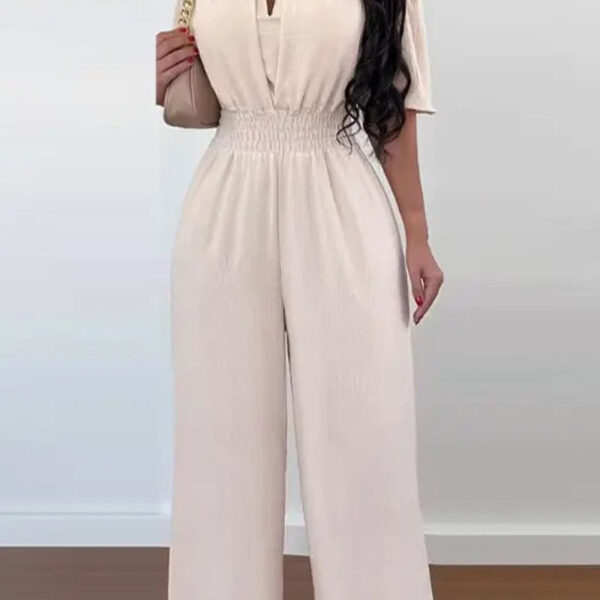 Chic Women's Off-Shoulder Short Sleeve Jumpsuit