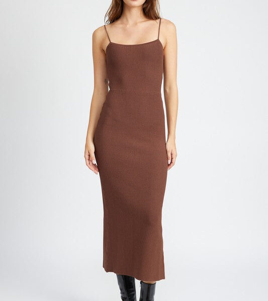 Chic Maxi Knit Ribbed Dress for Effortless Style