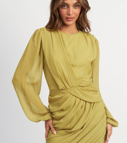 Chic Long Sleeve Ruched Mini Dress for Effortless Style