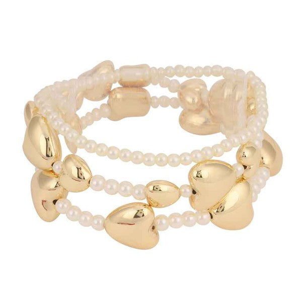 Charming Set of 3 Annie Puffy Hearts Bracelets