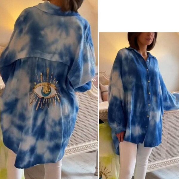 Tie Dye Sequinned Evil Eye Shirt (Buy 2 Free Shipping)