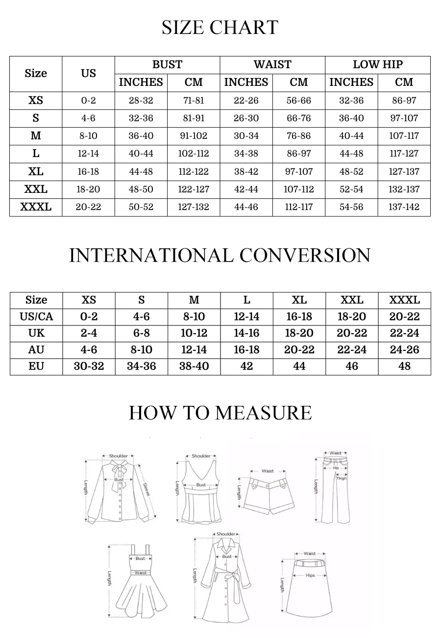 Women's Universal Clothing Size Chart