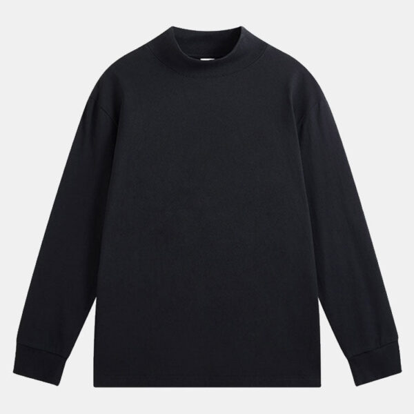 Basic Long Sleeve Mock Neck T-Shirt