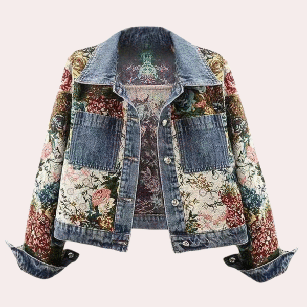 Rose™ - Denim Jacket with Floral Details
