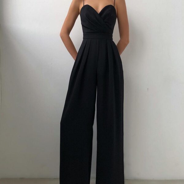 Chic High-Waisted Spaghetti Strap Jumpsuit for Women