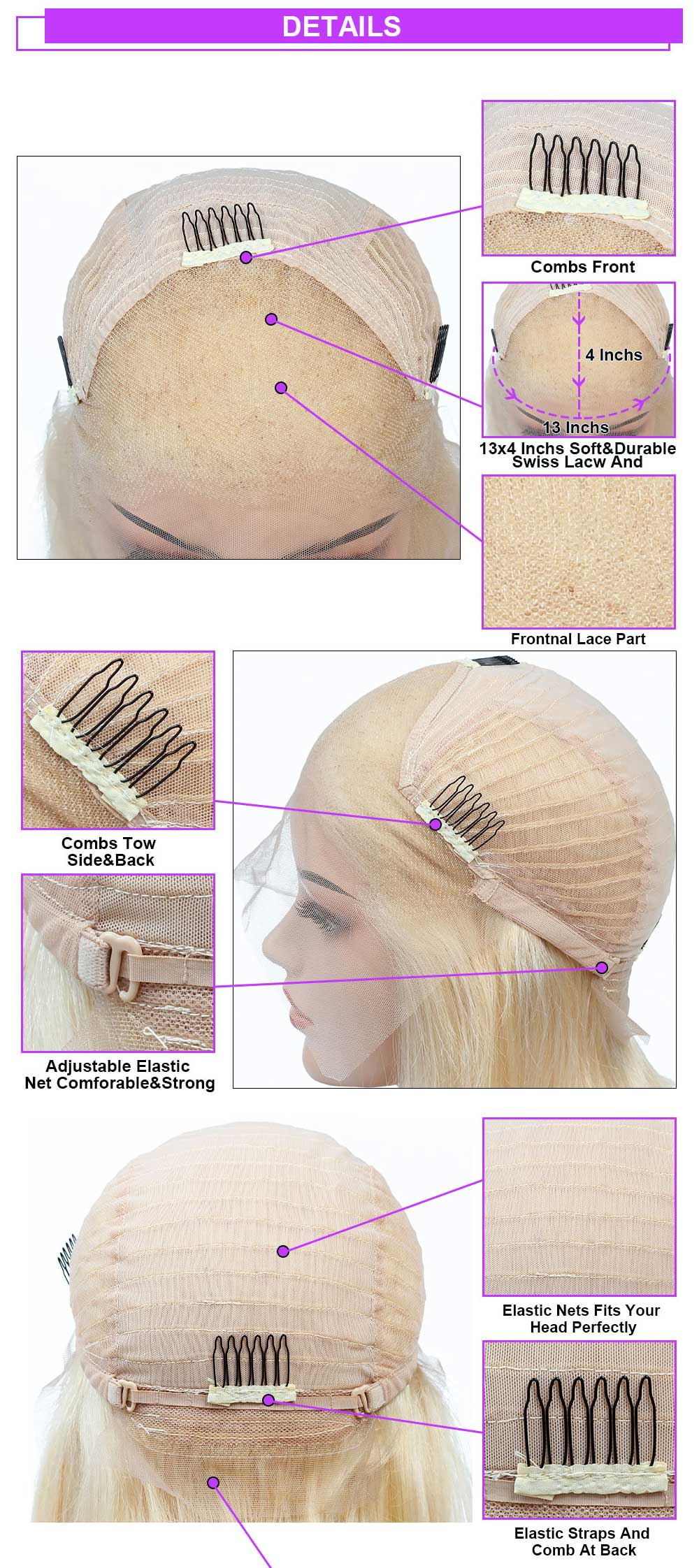 613 blonde lace front human hair wigs