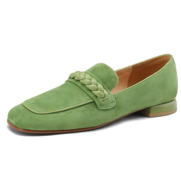 Woven Strap Round Toe Loafers