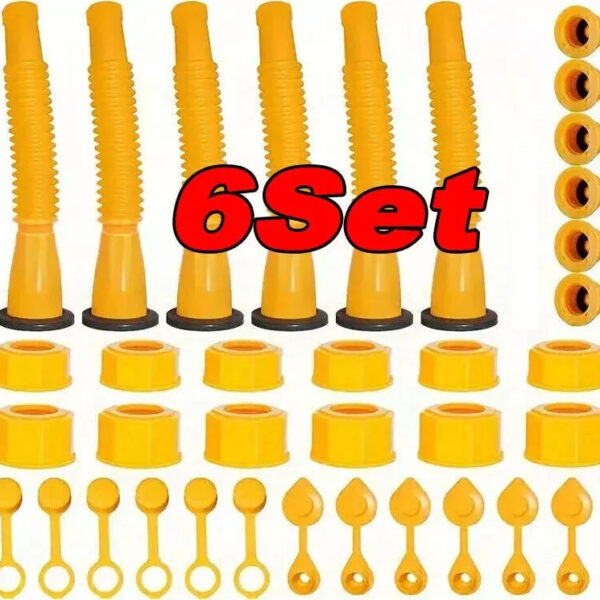 6-Pack Gas Can Spout Replacement Kit – Universal Fit & Spill-Free Design