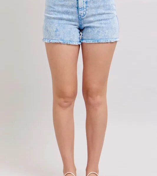 Judy Blue Full Size Mid Rise Garment Dyed Denim Shorts Plus Size