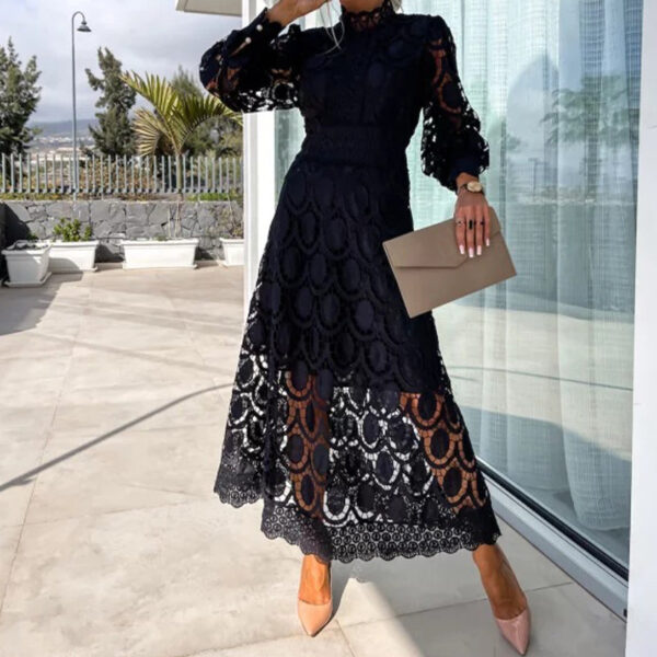 Nila - Long Lace Dress in French Style
