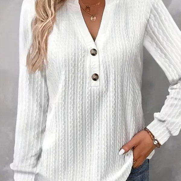 Piper™ - Loose Plain Notched Casual T-Shirt