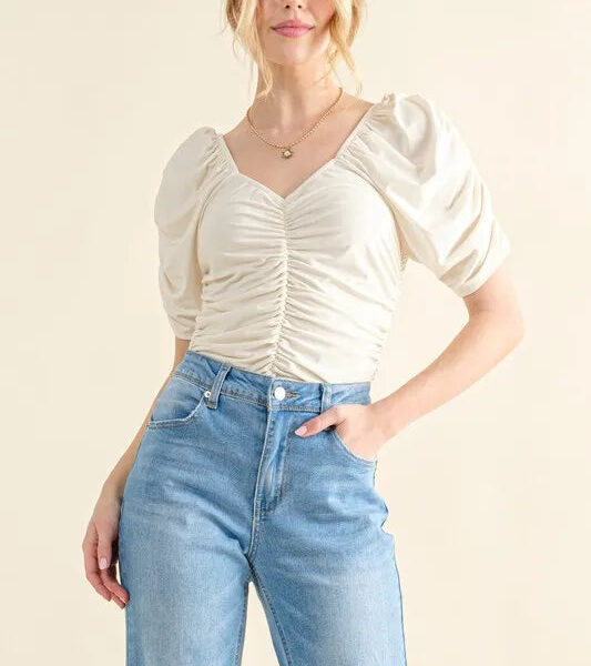 Buttery Soft Ruched Detailed Jersey Bodysuit