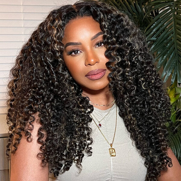 12A Cranberry Honey Blonde Highlight Wig 13x4 5x5 4x4 HD Lace Front Curly Human Hair Wigs