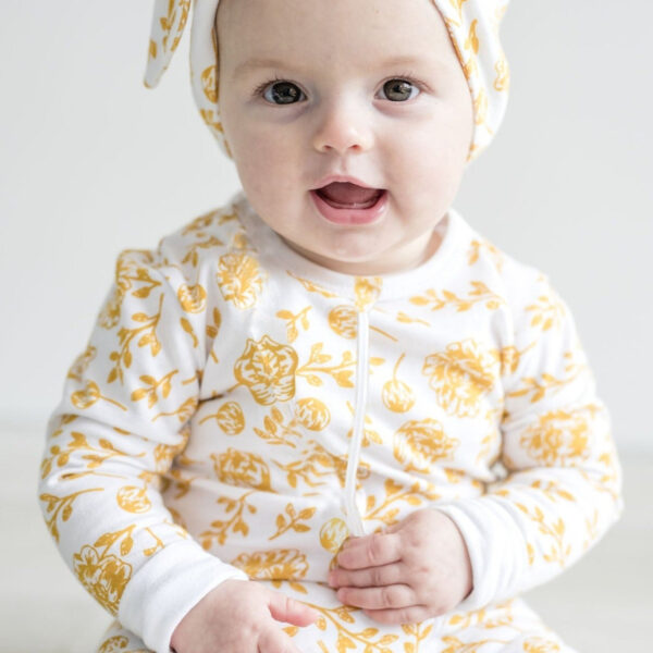 Organic Full Bodysuit - Golden Peony