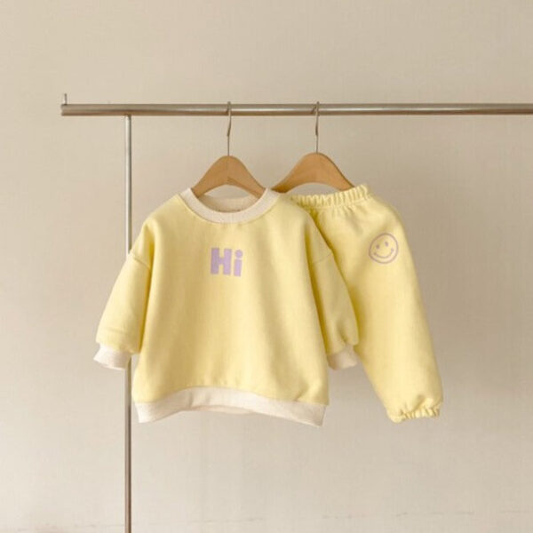 Girls Pastel Smiley Face Jogger Set