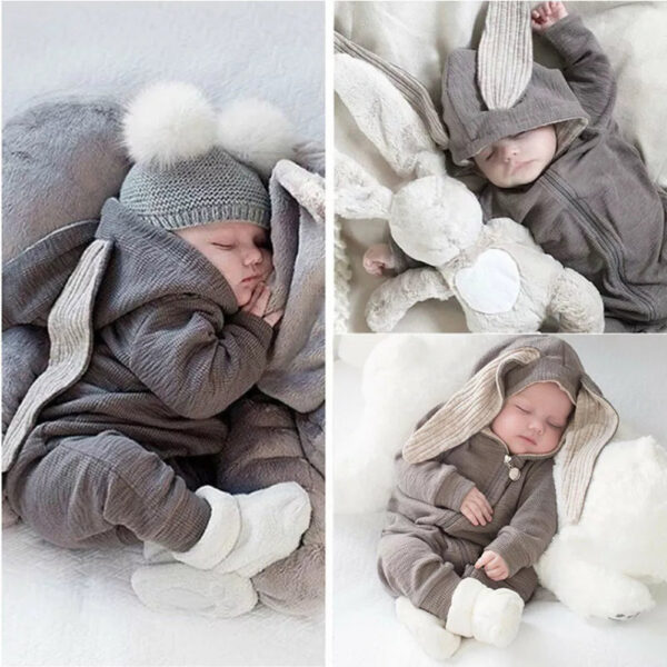 Hooded Bunny Baby Onesie – Soft, Cute & Cozy for Infants & Toddlers