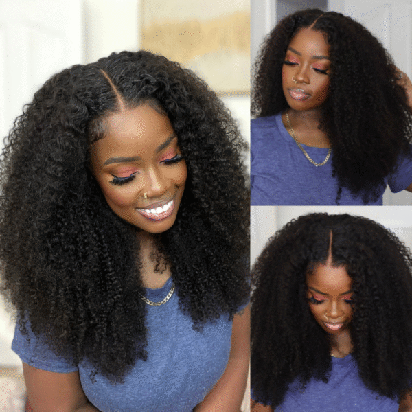 12A Cranberry 4c Kinky Edge Kinky Curly Skin Melt 13x4/5X5/4X4 HD Lace Front Wig Virgin Human Hair Natural Hairline