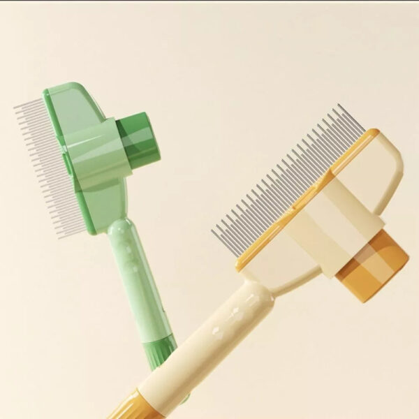 One-touch pet hair removal comb