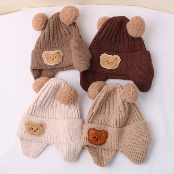 Solid Color Teddy Bear Beanie