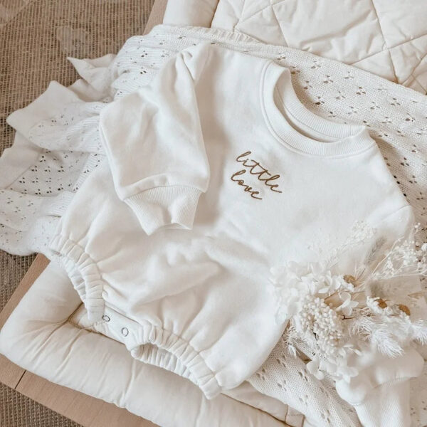 Little Love Embroidered Sweater Romper
