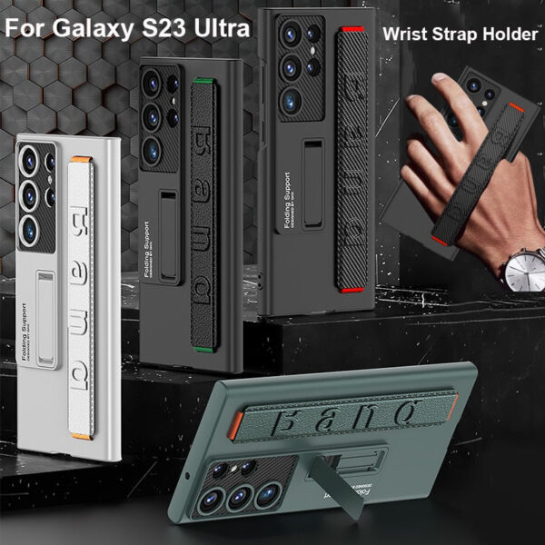Wrist Strap Holder Kickstand Case For Samsung Galaxy S23 Ultra S23 Series