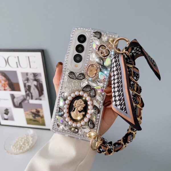 Pearl Relief Goddess Portrait Phone Case For Samsung Galaxy Z Fold