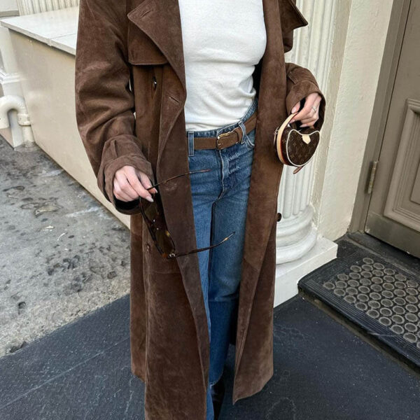 Timeless Elegance: Women's Long Classic Trench Coat