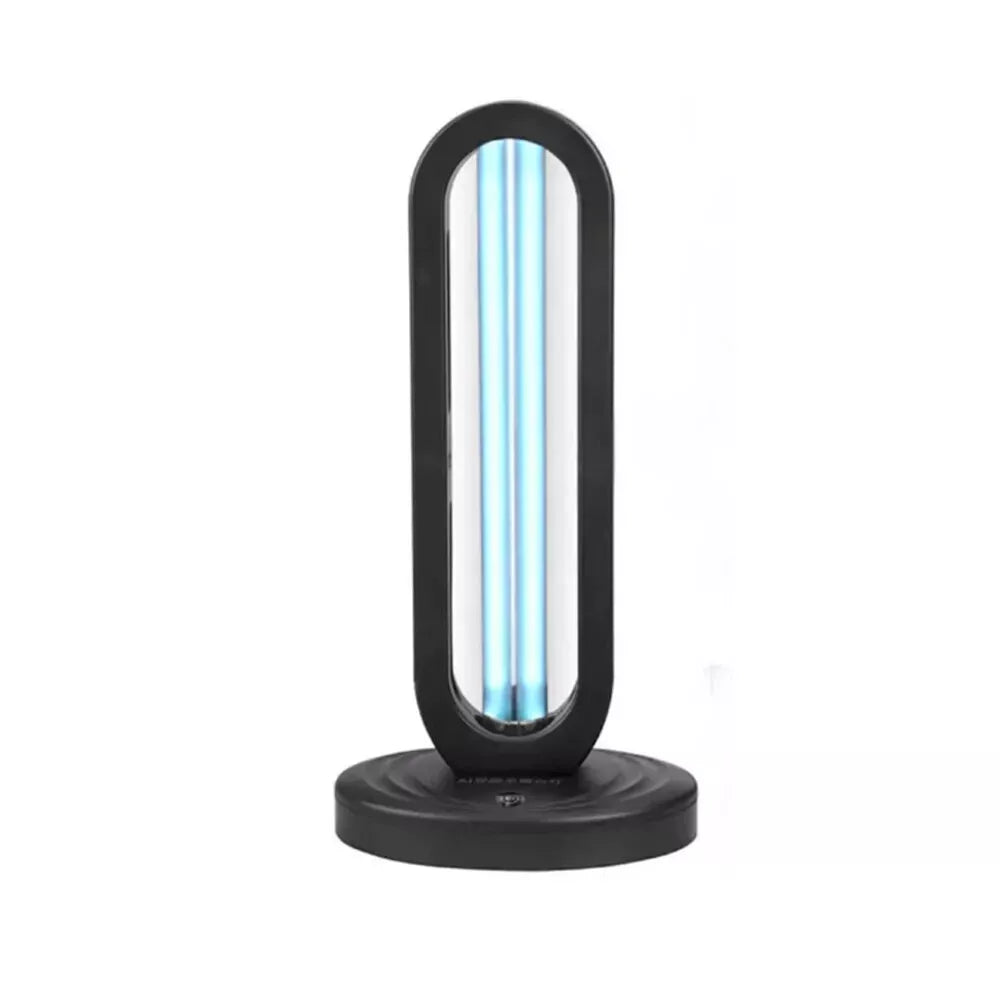 remote controlled uv germicidal light bulb sterilizing a living room