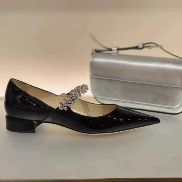 Point Toe Block Heels Slip-Ons