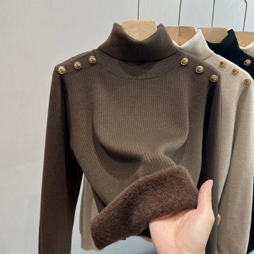 Corinna™ - High-neck sweater with wool fleece lining