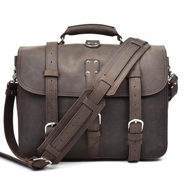 Men handbag vintage crazy horse leather messenger bag