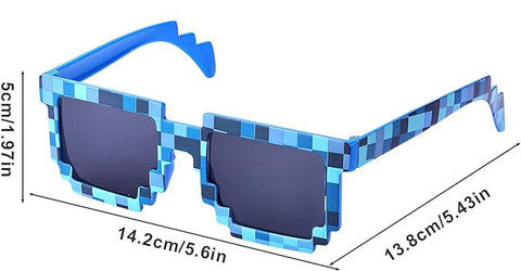 minecraf 8 pixel blue sunglasses studio picture