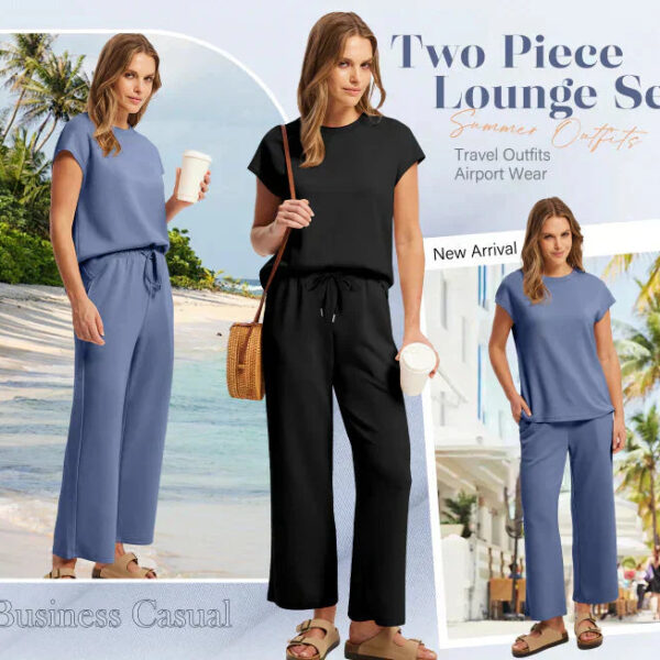 💕2025 Hot Sale 50% OFF🔥2025 New Women's  Sleeveless Top & Wide-Leg Pants 2-Piece Set