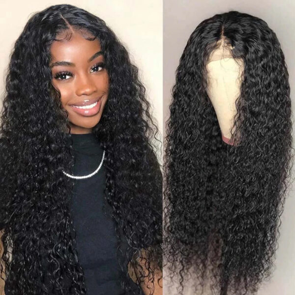 Cranberry 10A 4x4 Inch Lace Closure Human Hair Wigs Water Wave Remy Malaysian Hair Wigs Natural Color