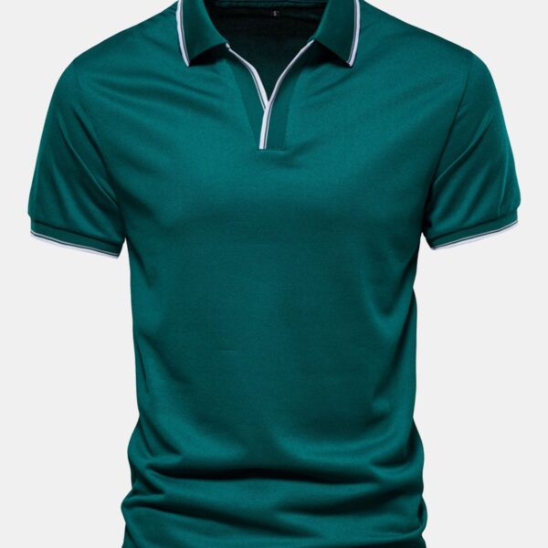 Man V Neck Polo Shirt