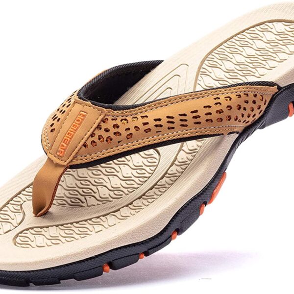 Men Sandals Leather Sport Flip Flops Comfort Casual Outdoor