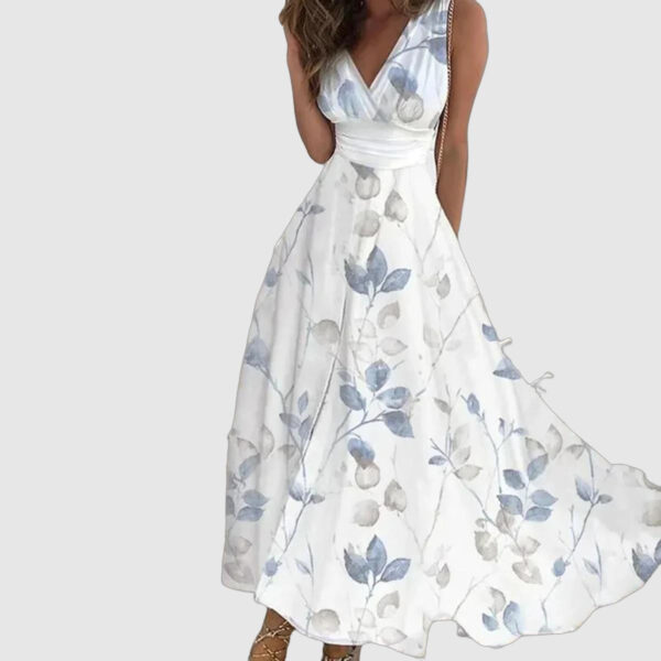 Chic Women's Summer V-Neck Dress - Perfect for Casual Days with Short Sleeves