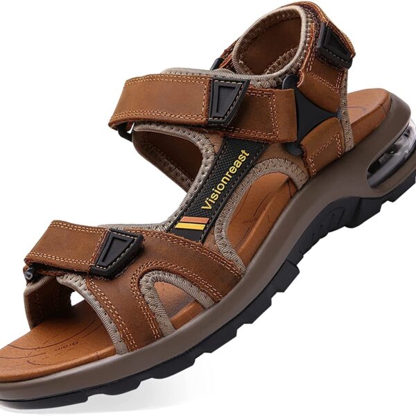Men's Sandals Genuine Leather Men's Slippers Gladiator Men's Beach Sandals Soft, comfortable outdoor wading shoes