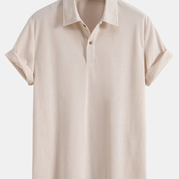 Short Sleeve Corduroy Polo Shirt